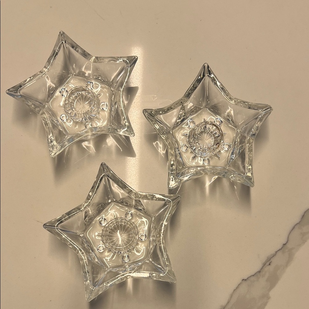 Anchor Hocking Star-Shaped Glass Candle Holders